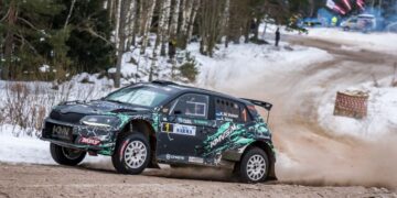 Karl Martin Volver / Annika Sõna. Foto: Raimonds Volonts, Latvijas Rallija Čempionāts