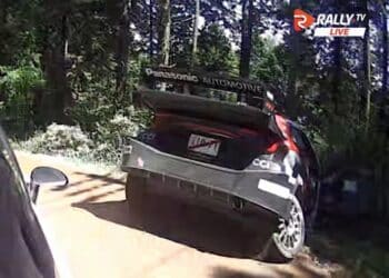 Oliver Solbergi auto peale avariid, Kuvatõmmis: rally.tv