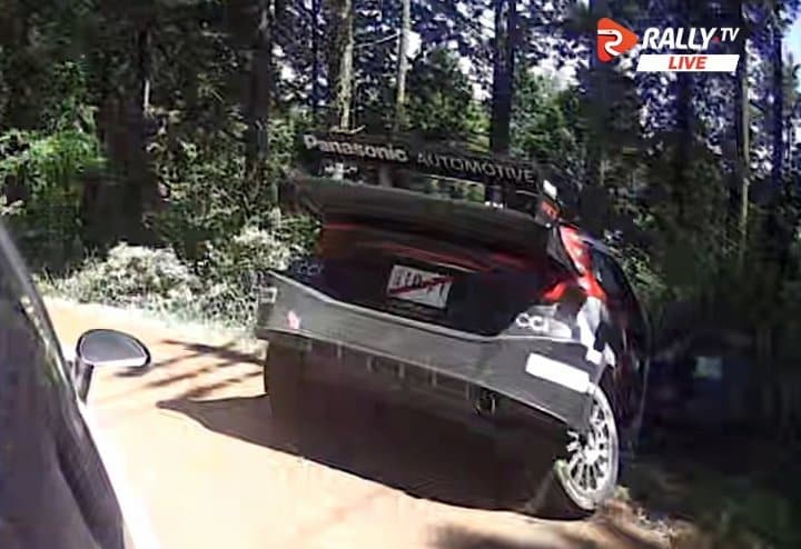 Oliver Solbergi auto peale avariid, Kuvatõmmis: rally.tv