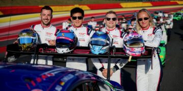 Rutornic Racing, Martin Rump vasakult kolmas, sai klassis seitsmenda koha. Foto: Porsche Customer Racing