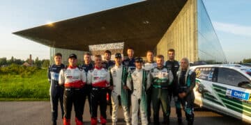 Patrick Enok, Silver Simm, Jaspar Vaher, Rait Jansen, Joosep Ralf Nõgene, Aleks Lesk, Romet Jürgenson, Siim Oja, Robert Virves, Jakko Viilo, Karl Martin Volver, Annika Sõna Rally Estonia eel, Foto: Jaanus Ree / Red Bull Content Pool