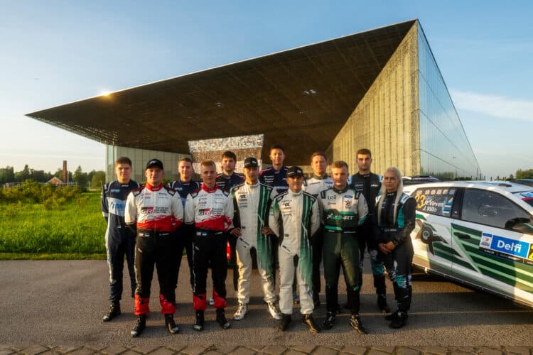 Patrick Enok, Silver Simm, Jaspar Vaher, Rait Jansen, Joosep Ralf Nõgene, Aleks Lesk, Romet Jürgenson, Siim Oja, Robert Virves, Jakko Viilo, Karl Martin Volver, Annika Sõna Rally Estonia eel, Foto: Jaanus Ree / Red Bull Content Pool