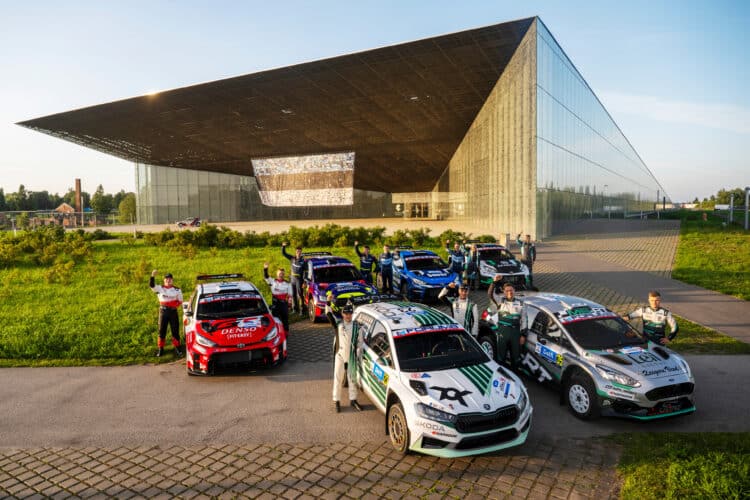 Patrick Enok, Silver Simm, Jaspar Vaher, Rait Jansen, Joosep Ralf Nõgene, Aleks Lesk, Romet Jürgenson, Siim Oja, Robert Virves, Jakko Viilo, Karl Martin Volver, Annika Sõna Rally Estonia eel, Foto: Jaanus Ree / Red Bull Content Pool