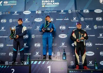 EuroRX5 esikolmik: Euro RX5 võitis Armin Raag, järgnesid Martin Juga ja David Kane. Foto: Qnigan
