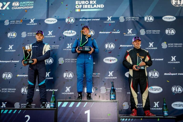 EuroRX5 esikolmik: Euro RX5 võitis Armin Raag, järgnesid Martin Juga ja David Kane. Foto: Qnigan