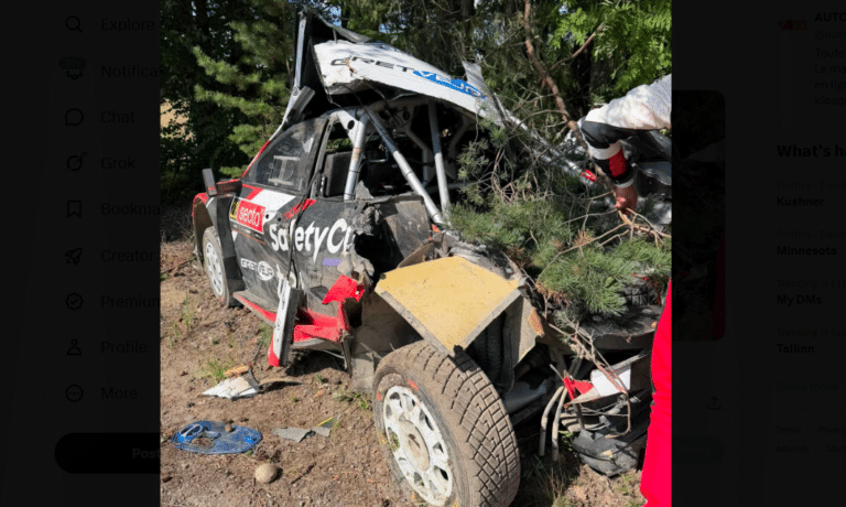 SS14: MM-sarja liider Elfyn Evans keeras oma auto üle katuse, Sesks tegi tõsise avarii