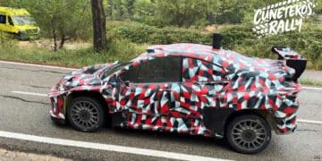 Ott Tänak Hispaanias Toyota WRC27 autot testimas, Foto: Kuvatõmmis videost
