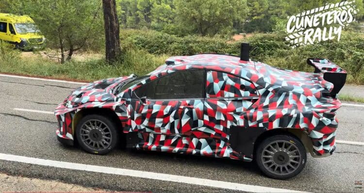 Ott Tänak Hispaanias Toyota WRC27 autot testimas, Foto: Kuvatõmmis videost